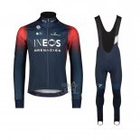 Ineos Grenadiers Ropa Ciclismo Culotte Largo 2023 Mangas Largas Negro Rojo