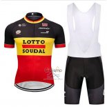 Lotto Soudal Ropa Ciclismo Culotte Corto 2018 Mangas Cortas Negro AMarillo Rojo