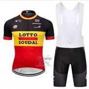 Lotto Soudal Ropa Ciclismo Culotte Corto 2018 Mangas Cortas Negro AMarillo Rojo