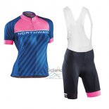 Northwave Ropa Ciclismo Culotte Corto 2017 Mujer Mangas Cortas Azul y Rosa