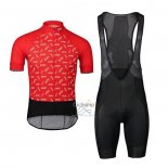 Poc Ropa Ciclismo Culotte Corto 2020 Hombre Mangas Cortas Rojo Negro