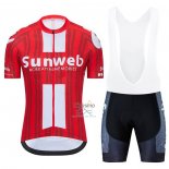 Sunweb Ropa Ciclismo Culotte Corto 2020 Mangas Cortas Rojo