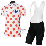 Tour DE Francia Ropa Ciclismo Culotte Corto 2017 Hombre Mangas Cortas Blanco y Rojo