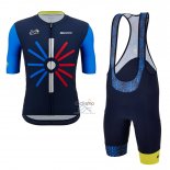 Tour DE Francia Ropa Ciclismo Culotte Corto 2023 Hombre Mangas Cortas Negro Azul