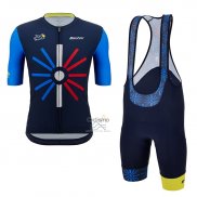 Tour DE Francia Ropa Ciclismo Culotte Corto 2023 Hombre Mangas Cortas Negro Azul