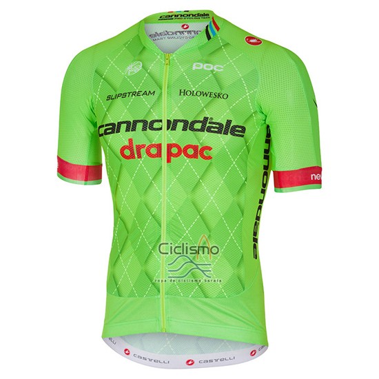Cannondale Drapac Ropa Ciclismo Culotte Corto 2016 Hombre Mangas Cortas Verde y Negro