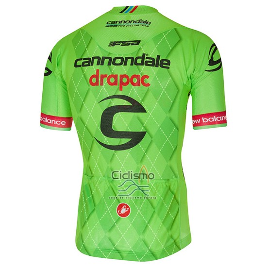 Cannondale Drapac Ropa Ciclismo Culotte Corto 2016 Hombre Mangas Cortas Verde y Negro