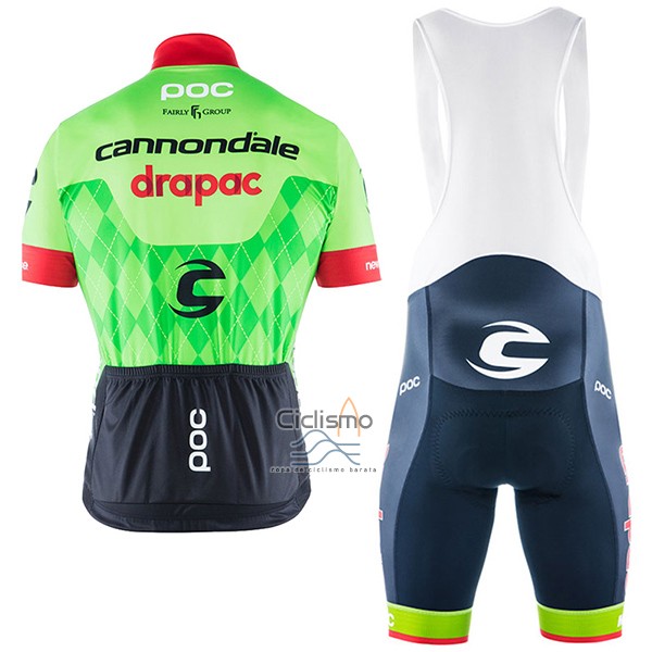 Cannondale Drapac Ropa Ciclismo Culotte Corto 2017 Hombre Mangas Cortas Verde