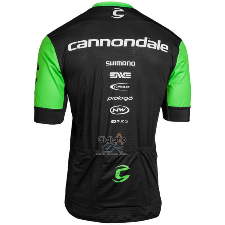 Cannondale Factory Rancing Ropa Ciclismo Culotte Corto 2018 Hombre Mangas Cortas Verde y Negro