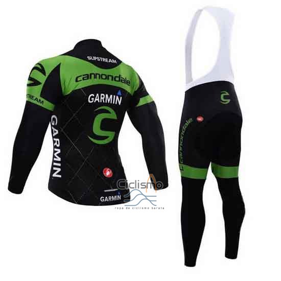 Cannondale Ropa Ciclismo Culotte Largo 2015 Hombre Mangas Largas Verde y Negro