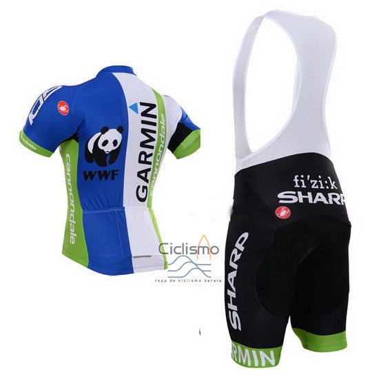 Garmin Ropa Ciclismo Culotte Corto 2015 Hombre Mangas Cortas Azul y Blanco
