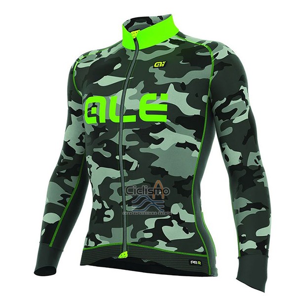 Ale Camo Ropa Ciclismo Culotte Largo 2017 Hombre Mangas Largas Verde y Negro