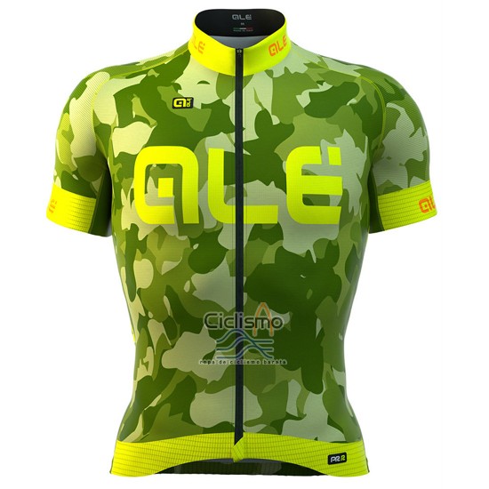 Ale Ropa Ciclismo Culotte Corto 2016 Hombre Mangas Cortas Verde y AMarillo