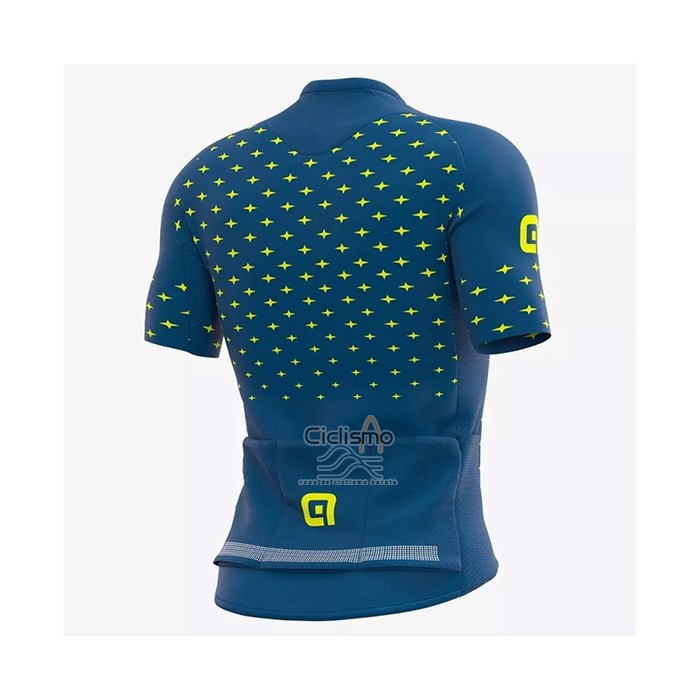 Ale Ropa Ciclismo Culotte Corto 2021 Hombre Mangas Cortas Azul AMarillo