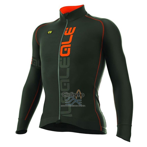 Ale Ropa Ciclismo Culotte Largo 2017 Hombre Mangas Largas 3 Season Negro y Naranja