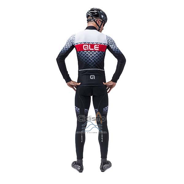 Ale Ropa Ciclismo Culotte Largo 2020 Hombre Mangas Largas Blanco Negro