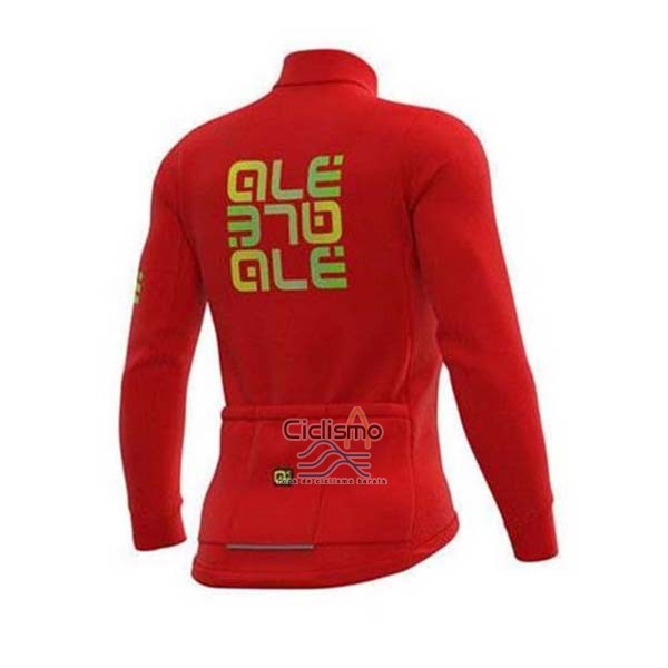 Ale Ropa Ciclismo Culotte Largo 2020 Hombre Mangas Largas Rojo AMarillo