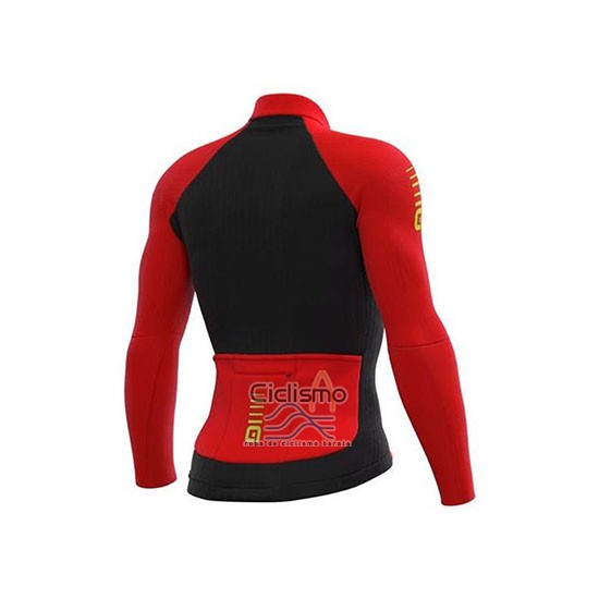 Ale Ropa Ciclismo Culotte Largo 2020 Hombre Mangas Largas Rojo Negro