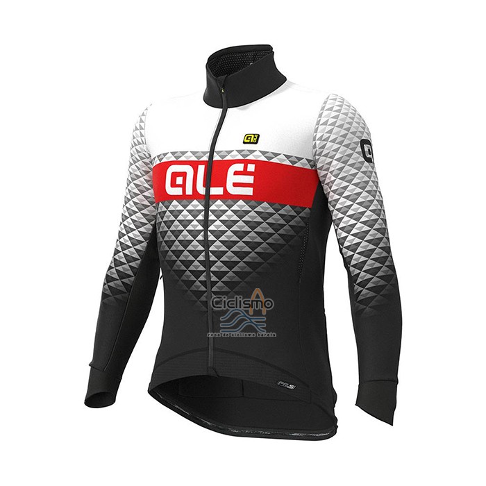 Ale Ropa Ciclismo Culotte Largo 2021 Hombre Mangas Largas Blanco Negro Rojo