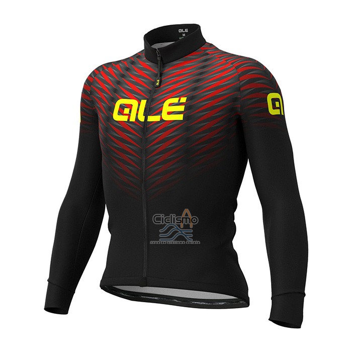 Ale Ropa Ciclismo Culotte Largo 2021 Hombre Mangas Largas Negro Rojo
