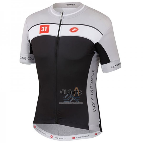 Castelli 3t Ropa Ciclismo Culotte Corto 2017 Hombre Mangas Cortas Gris y Negro