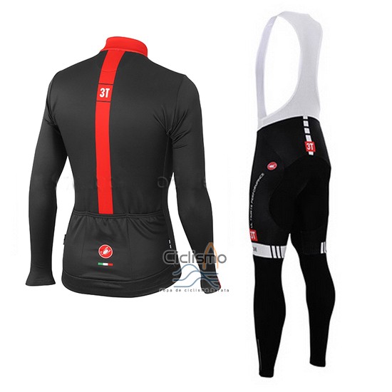 Castelli 3t Ropa Ciclismo Culotte Largo 2015 Hombre Mangas Largas Negro y Rojo