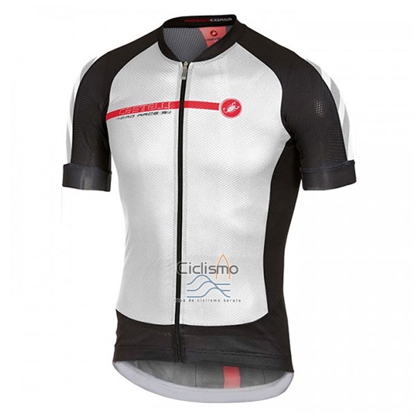 Castelli Aero Race Ropa Ciclismo Culotte Corto 2017 Hombre Mangas Cortas Blanco y Negro