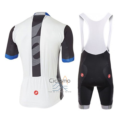 Castelli Cervelo Ropa Ciclismo Culotte Corto 2016 Hombre Mangas Cortas Blanco Azul
