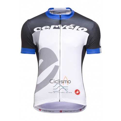 Castelli Cervelo Ropa Ciclismo Culotte Corto 2016 Hombre Mangas Cortas Blanco Azul