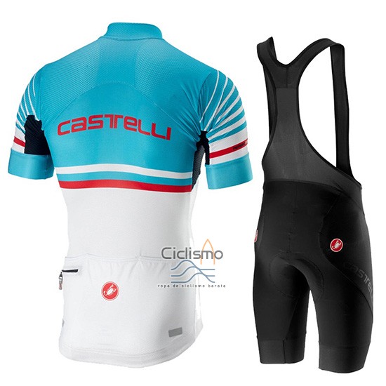 Castelli Free AR 4.1 Ropa Ciclismo Culotte Corto 2019 Hombre Mangas Cortas Azur Blanco