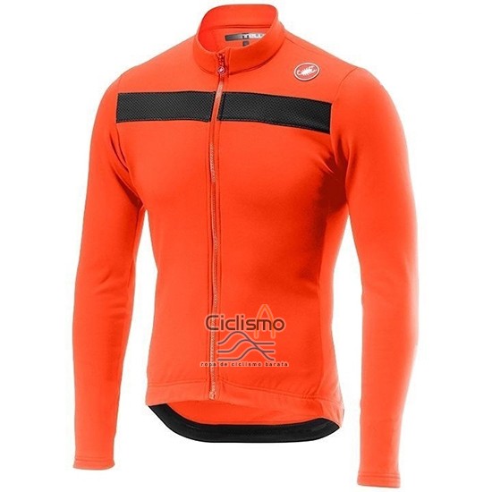 Castelli Puro 3 Ropa Ciclismo Culotte Largo 2019 Hombre Mangas Largas Naranja Negro