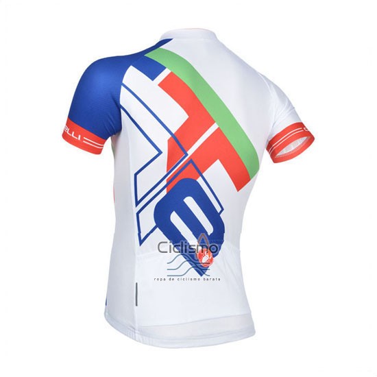 Castelli Ropa Ciclismo Culotte Corto 2014 Hombre Mangas Cortas Blanco y Azul