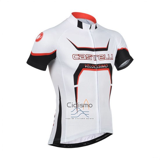 Castelli Ropa Ciclismo Culotte Corto 2014 Hombre Mangas Cortas Blanco y Naranja