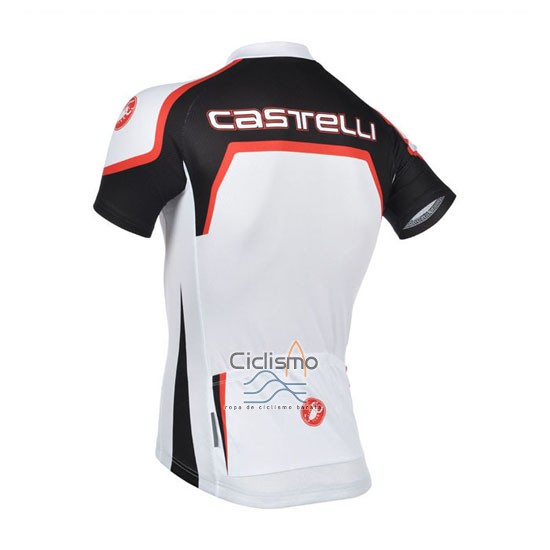 Castelli Ropa Ciclismo Culotte Corto 2014 Hombre Mangas Cortas Blanco y Naranja
