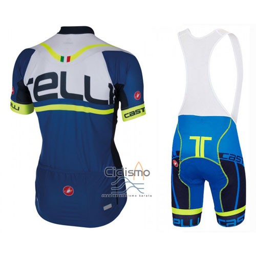 Castelli Ropa Ciclismo Culotte Corto 2016 Hombre Mangas Cortas Azul Blanco