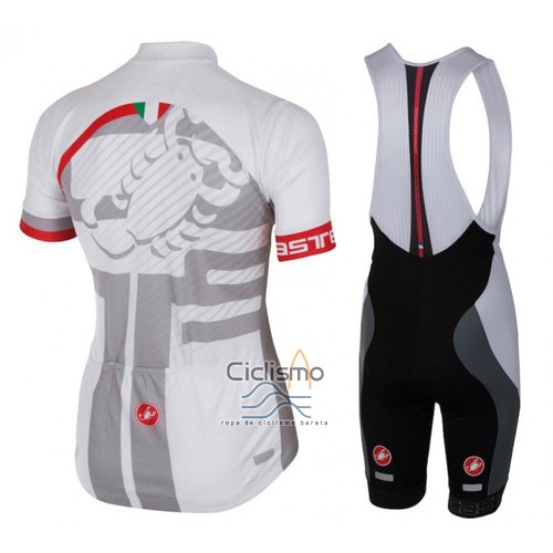 Castelli Ropa Ciclismo Culotte Corto 2016 Hombre Mangas Cortas Blanco y Rojo
