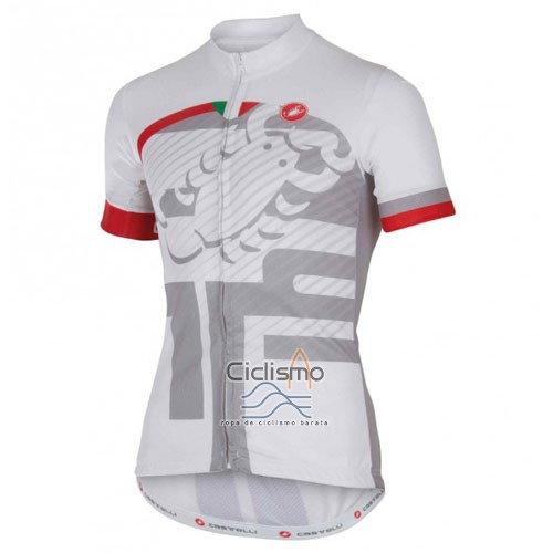 Castelli Ropa Ciclismo Culotte Corto 2016 Hombre Mangas Cortas Blanco y Rojo
