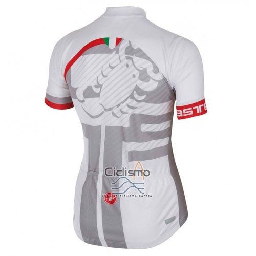 Castelli Ropa Ciclismo Culotte Corto 2016 Hombre Mangas Cortas Blanco y Rojo