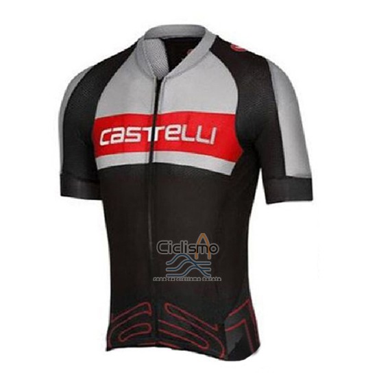 Castelli Ropa Ciclismo Culotte Corto 2016 Hombre Mangas Cortas Gris y Negro