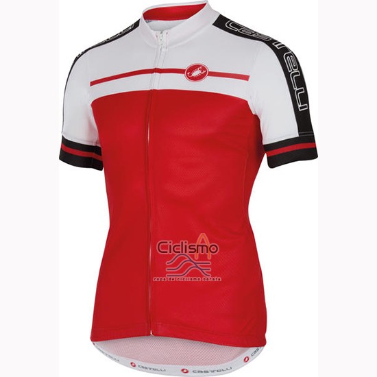 Castelli Ropa Ciclismo Culotte Corto 2016 Hombre Mangas Cortas Rojo Blanco