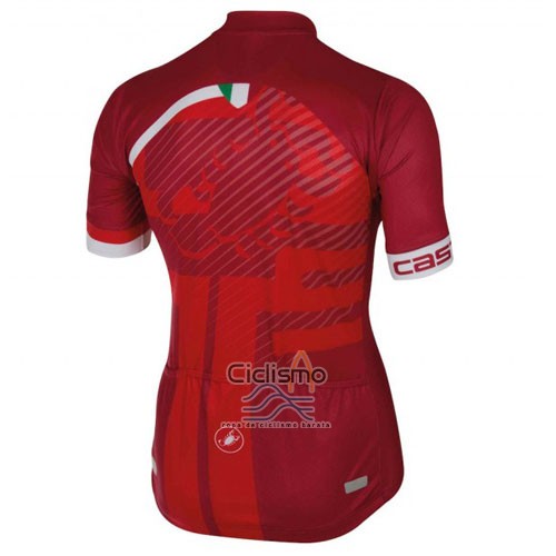 Castelli Ropa Ciclismo Culotte Corto 2016 Hombre Mangas Cortas Rojo y Blanco