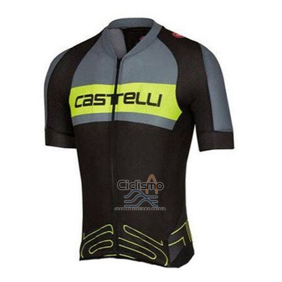 Castelli Ropa Ciclismo Culotte Corto 2016 Hombre Mangas Cortas Verde y Gris