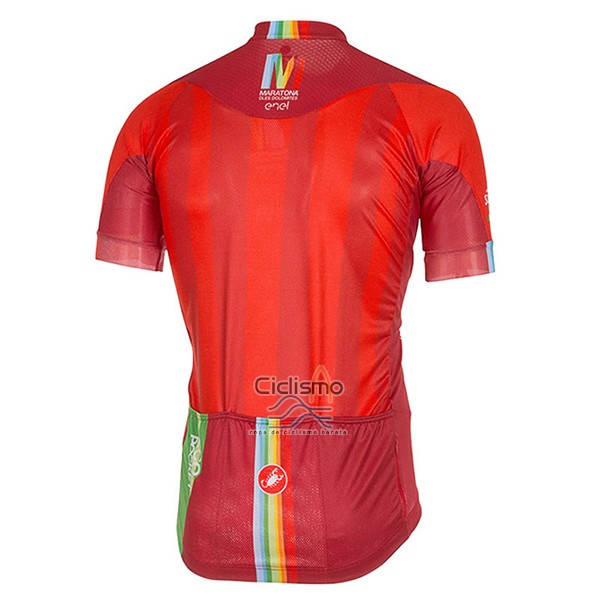 Castelli Ropa Ciclismo Culotte Corto 2017 Hombre Mangas Cortas Maratone Rojo