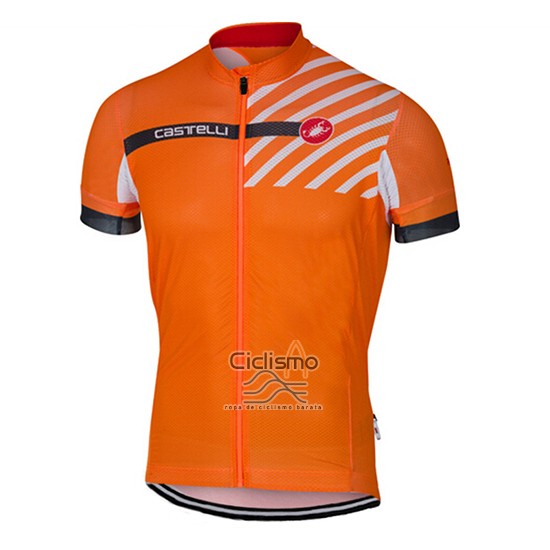Castelli Ropa Ciclismo Culotte Corto 2017 Hombre Mangas Cortas Naranja