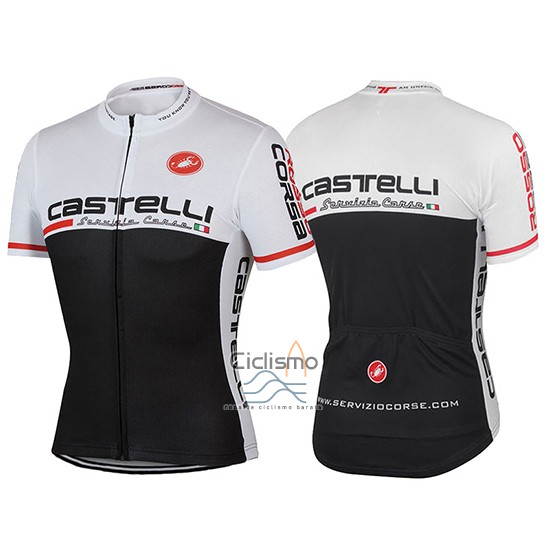 Castelli Ropa Ciclismo Culotte Corto 2017 Hombre Mangas Cortas Negro y Blanco