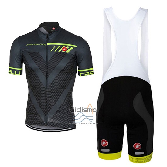 Castelli Ropa Ciclismo Culotte Corto 2017 Hombre Mangas Cortas Profundo Gris