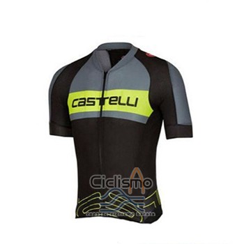 Castelli Ropa Ciclismo Culotte Corto 2017 Hombre Mangas Cortas Verde y Negro