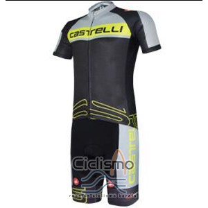 Castelli Ropa Ciclismo Culotte Corto 2017 Hombre Mangas Cortas Verde y Negro