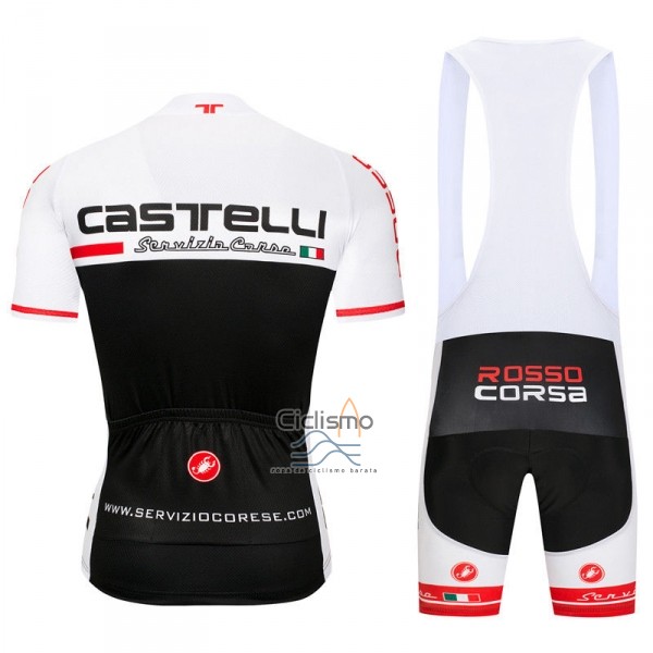 Castelli Ropa Ciclismo Culotte Corto 2018 Hombre Mangas Cortas Blanco Negro