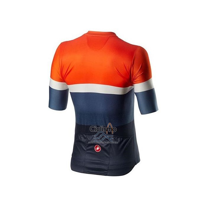 Castelli Ropa Ciclismo Culotte Corto 2020 Hombre Mangas Cortas Naranja Blanco Azul